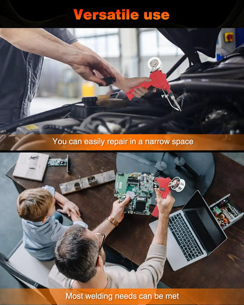 One Hand Soldering Iron Kit With Automatic 60W Solder Gun Desoldering Pump Tweezers for car and circuit board repair