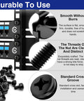 Heavy Duty M5 Rack Mount Screws And Cage Nuts With Nylon Locking Washers Stainless Steel Server Rack Hardware Kit showcasing black zinc plated fasteners.