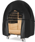 Waterproof Double Egg Chair Cover For Outdoor Furniture 420D Durable Patio Hanging Swing Chair Cover shows black protection on chair