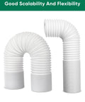 Portable Air Conditioner Exhaust Hose Kit With 5.9 Inch Diameter And 82 Inch Length Anti Clockwise Thread Universal Duct Hose For Easy Venting And Keeps Your Space Cool And Comfortable displayed in two positions showcasing flexibility and scalability.