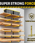 Heavy Duty Folding Lumber Storage Rack 3 Level Wall Mounted Metal Organizer For Garage Woodworking Shop Indoor Outdoor Use Yellow 4 Pairs