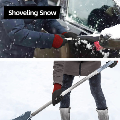 Three Pairs Winter Work Gloves With Three Quarters Double Dipped Coating, Built For Real Warmth, Tough Grip And Abrasion Resistance, ANSI A2 Cut Resistant Warm Gear For Cold Weather And Snow, Large