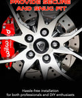 Close-up of wheel with chrome lug nuts, compatible with Four Piece Chrome Mag Style Lug Nuts 12x1.5 For Toyota and Lexus