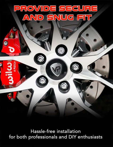 Close-up of wheel with chrome lug nuts, compatible with Four Piece Chrome Mag Style Lug Nuts 12x1.5 For Toyota and Lexus