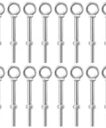 16 Pack Shouldered Eye Bolts With Nuts Half Inch By Six Inch Hot Dip Galvanized Heavy Duty Industrial Lifting Anchoring Hanging For Real World Builds Tough As Nails Construction And DIY Projects, 16 bolts