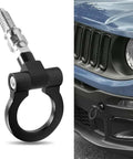 Portable Front Bumper Tow Hook Pull Ring For European Cars 7.08 Inch Long 1.97 Inch Inner Diameter Beefy Alloy Detachable
