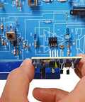 AM FM Radio Kit For Soldering Enthusiasts Switch Between ICs And Transistors Superheterodyne Design For AM And FM Broadcasts Dope STEM Project With 56 Page Training Course Covering Audio Amp AM Detector AM IF FM Detector FM IF FM RF Stages, blue PCB