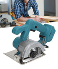 Pro Grade 18V Cordless Circular Saw Delivers Kickass Torque And Lightning Fast 11800 RPM Cuts Slices Hardwood With Ease Using A Rock Solid 4 Inch Blade Adjustable Bevel And Boss Level Handle in close-up view.