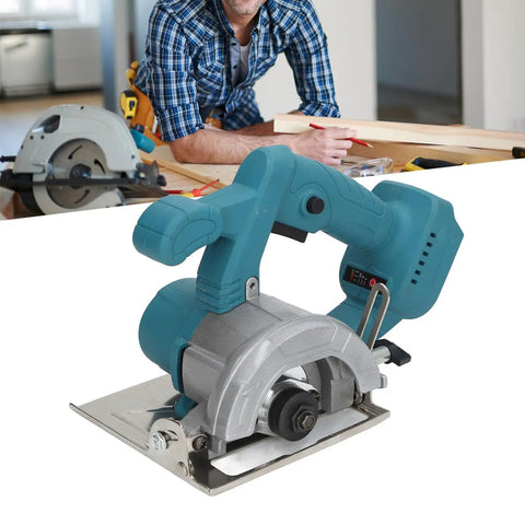 Pro Grade 18V Cordless Circular Saw Delivers Kickass Torque And Lightning Fast 11800 RPM Cuts Slices Hardwood With Ease Using A Rock Solid 4 Inch Blade Adjustable Bevel And Boss Level Handle in close-up view.