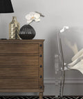 Wooden dresser with black Plastic Self Tapping Screw Cap Covers Set With Self Adhesive Hole Covers, modern decor accents.