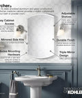 Archer Aluminum Space-Saving Single-Door Bathroom Medicine Cabinet With Mirror featured in a stylish bathroom setting
