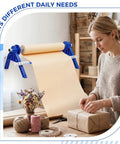 Nifty Paper Dispenser Cutter With Adjustable Mount And Built In Trimmer Plus Heavy Duty Brown Kraft Paper Roll Ideal For Shipping And Packing Straight Up Genius Kit Built Like A Tank being used to cut packing paper.