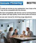 3 Pack Quiet Slide Dimmer Light Switches, Ultra Slim Rocker, No Fuss Install, Single Pole Or Three Way Dimmable, 300W LED And CFL, 600W Incandescent, ETL Listed, White installed in a bright dining room