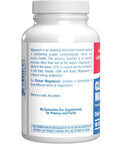 Mega Strong Magnesium Complex 400 Mg Chelated With Glycinate Malate And Citrate For Real Muscle Nerve Bone And Digestive Health Support One Month Supply bottle, 90 vegan tablets
