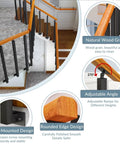 Top Notch Outdoor Wooden Railing For Two To Five Steps Crafted With Heavy Gauge Iron Posts Delivers Zero Hassle Deck And Patio Mounting While Keeping Your Footing Rock Solid Year Round For Maximum Peace Of Mind featuring natural wood grain and adjustable angles.