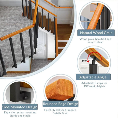 Top Notch Outdoor Wooden Railing For Two To Five Steps Crafted With Heavy Gauge Iron Posts Delivers Zero Hassle Deck And Patio Mounting While Keeping Your Footing Rock Solid Year Round For Maximum Peace Of Mind featuring natural wood grain and adjustable angles.