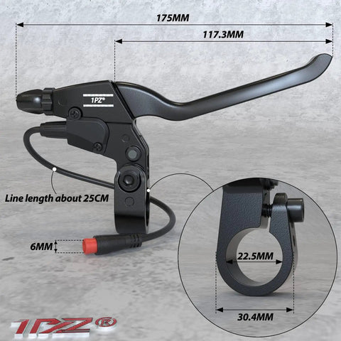 Durable Waterproof 2 Pin Brake Lever Connector For Electric Bikes And Scooters 22.5mm Beefy Aluminum Core Left Lever