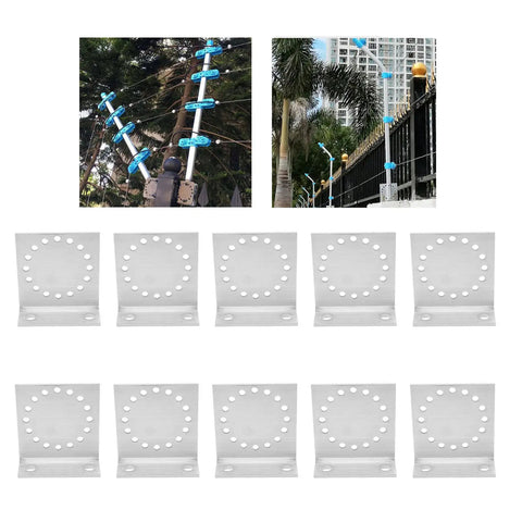 Heavy Duty Aluminum Alloy Angle Bracket Set For Fence And Construction Ten Pieces 3.2 By 1.2 By 3.5 Inch Corner Braces shown in use