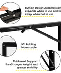 Solid 16 Inch Folding Shelf Brackets 2 Pack Wall Mounted Space Saving Desk Supports Heavy Duty Steel smooth folding design detail