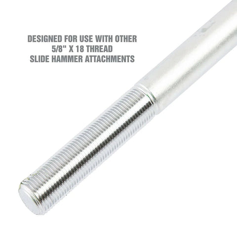 Close-up of threaded 5/8" x 18 rod designed for Slide Hammer Puller Set With Dent Puller CV Axle And Bearing Removal Tool Kit.