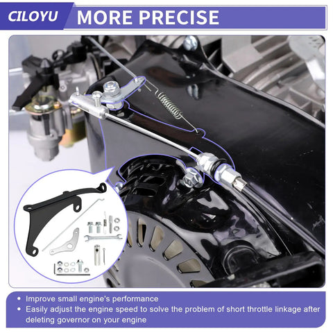 Mini Bike Throttle Linkage Kit For Predator 212cc And 224cc Engines, Easy Mount For GX160 GX200 Clones, Predator 212 Hemi, Harbor Freight Models, Powerhorse 208cc, DuroMax XP And More installed on small engine