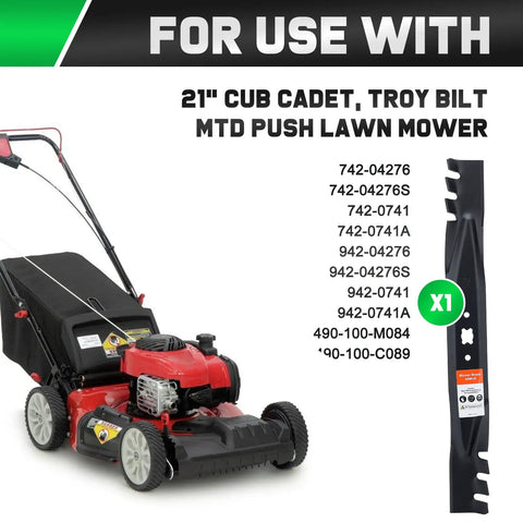 Lawn mower with 21 Inch Mulching Blade Replacement For Troy Bilt Cub Cadet Walk Behind Self Propelled Mowers Heavy Duty