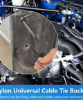 Tough As Nails Heavy Duty Nylon Cable Tie Set used in car engine repair with self-locking zip tie, multipurpose for quick fixes