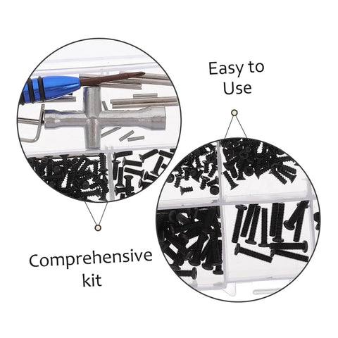 RC Car Screw Fasteners Tool Kit With Wrench And Arm Pin Screws For Quick Repairs And Easy Maintenance shown in organizer box