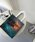 Polynesian Outrigger Canoe Prints Tote Bag For Women Large Capacity Canvas Beach Shopper on table next to decor