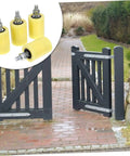 4 Pack Nylon Pulley Block For Sliding Doors And Gates Heavy Duty Wheel Guiding Wheel shown with gate system application