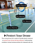 Drone Obstacle Course Kit For Kids And Adults with Canvas Ring Hoops and PVC Frames in Indoor Setup