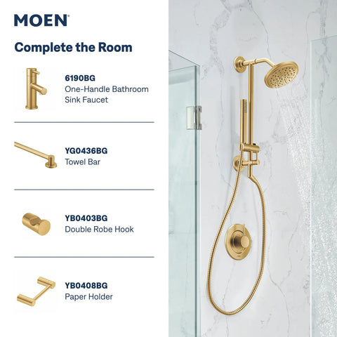 Super Sleek Brushed Gold Tub And Shower Trim Kit Featuring Smooth Pressure Balancing Controls And Water Saving Efficiency