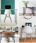 Collage of tables with 28 Inch Black Hairpin Table Legs Set of 4, Heavy Duty 900 Lb Capacity, DIY Furniture Legs for Coffee Tables