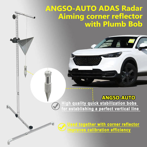7.8 Inch Radar Corner Reflector Kit With 0-30cm Scale Stand For Pro Grade Vehicle Calibration And Driver Assist Setup, Built For Cars SUVs Trucks And Hybrids, plumb bob and corner reflector with SUV