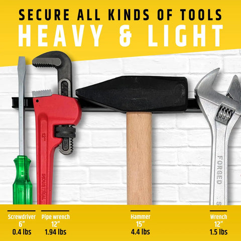 24 Inch Heavy Duty Magnetic Tool Holder Upgraded With Extra Strength Magnets Holds Heavy Tools Securely Powerful Magnetic