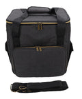 Vinyl Record Storage Bag With Cationic Fabric Thick Padded Base Dual Zippers Removable Dividers Non Slip Feet Gig Ready Travel Case
