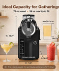 Smooth Operator Home Slushie And Soft Serve Ice Cream Maker With Zero Ice Needed Setup For Quick Frozen Sips And Creamy Blends, black countertop appliance with 75 oz vessel.