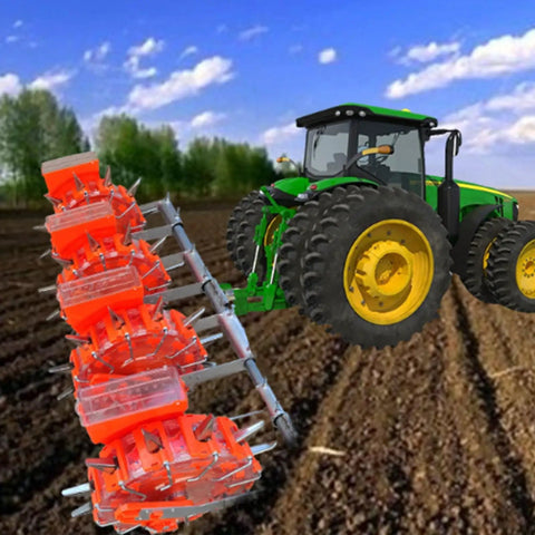Sixteen Nozzle Tractor Mounted Seeder With Three Point Hitch For Tractors Adjustable Corn Planter in use on farmland
