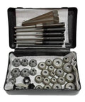 Top Tier 20 To 43mm Car Valve Seat Reamer Set For Hard Alloy Diamond Grinding Wheel Repair Fix Kit, open case with reamers and wheels