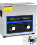 Huge 6.5L Ultrasonic Cleaner With Heater And Timer, Pro Digital Sonics Cavitation Machine for deep cleaning, silver stainless steel tank.