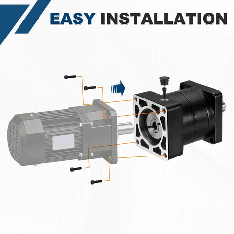Image showing easy installation of Planetary Gearbox Speed Reducer For Nema23 Stepper Motor 3 To 1 Reduction With Low Backlash 15 Arc Min 3000 RPM CNC Ready Tight Torque For CNC Projects Input Bore 6.35 Mm 0.25 Inch Output Shaft 14 Mm 0.551 Inch