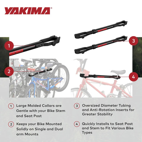 Two Pack Hitch Mounted Bike Rack Adapter With TubeTop Seat Post Mount, Oversized Tubing, Anti Rotation Inserts, Fits Sloped Top Tubes