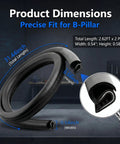2 Pack Car Door Weather Stripping B Pillar Seal Rubber U Shape Edge Trim 2.62 Ft dimensions and design details