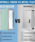 Comparison of Heavy Duty Aluminum Drywall Access Panel 16 By 48 Inches with paintable drywall vs non-paintable metal plate.