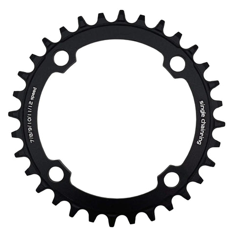Round Oval 104 BCD Chainring 32T 34T 36T 38T 40T 42T 44T 46T 48T 50T 52T Narrow Wide Teeth 4mm Thick Easy Install Black