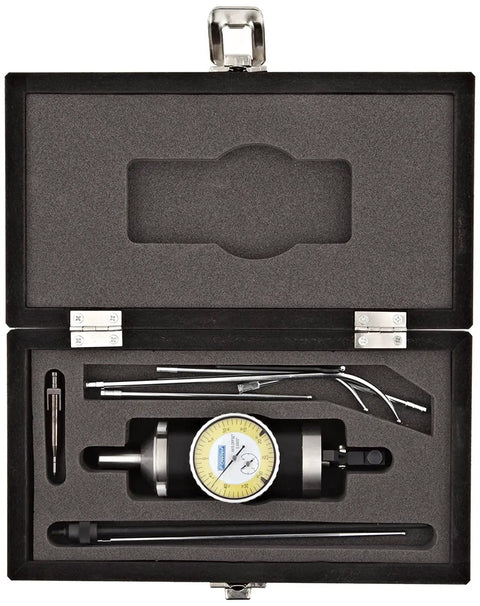 Coaxial Indicator Set Two Dimensional Precision With 0.250 Inch Range And 0.0002 Inch Readability Includes Internal External And Center Point Feelers And Case For Pro Grade Machining Alignment shown in open case with components visible.