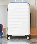 Premium 4 Piece Swivel Replacement Suitcase Wheels With Double Row Build And Smooth TPE Bearings Setup For Easy Luggage Roller Overhauls white suitcase with 4 swivel wheels