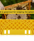 Uncapping Tank Holder For Beekeeping And Honey Harvesting Equipment in yellow ABS with hive frame background.