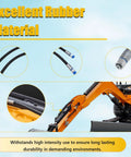 Two 32-inch hydraulic diverter hoses for mini excavator; black hoses with metal fittings and blue caps