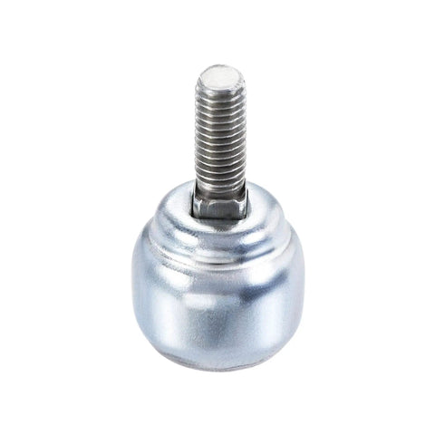 Close-up of 12mm Ball Transfer Bearing Unit with Nylon Ball Roller, Bolt Fixing Mount, 360 Degree Rotation, 17 Lbs Load Capacity